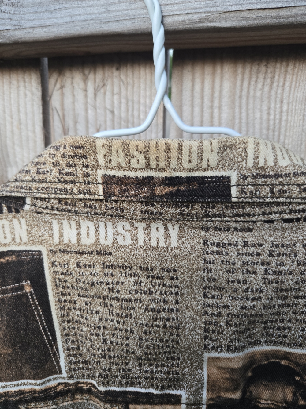 Karl Kani Brown & Tan Vintage Newspaper-Print Denim Set - Picture 8 of 16